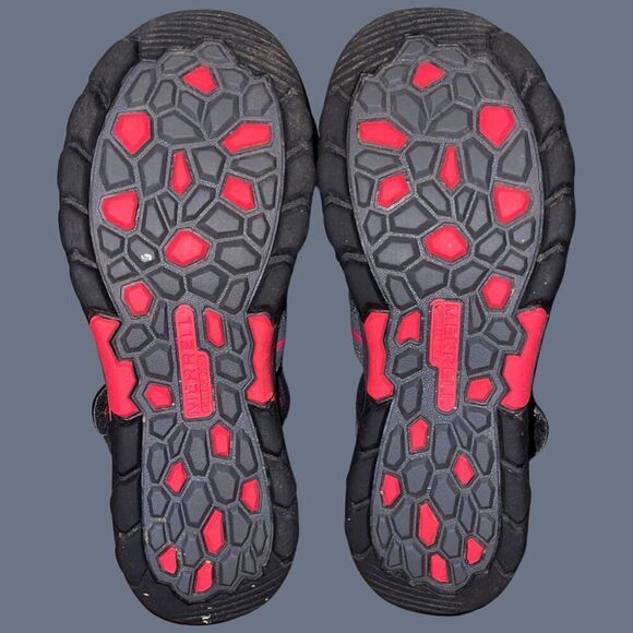 Big Boys Merrell Closed Toe Gray Red Select Grip Hydro Sandals Size 4M - Picture 7 of 7
